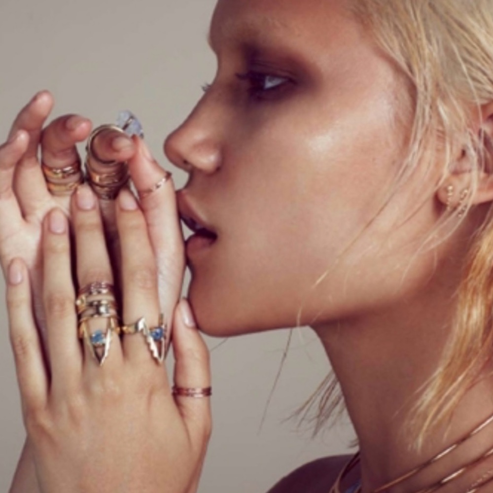 Vanessa Mooney Unearthly Ring Supernova Collection X FL&L aqua quartz stone 6